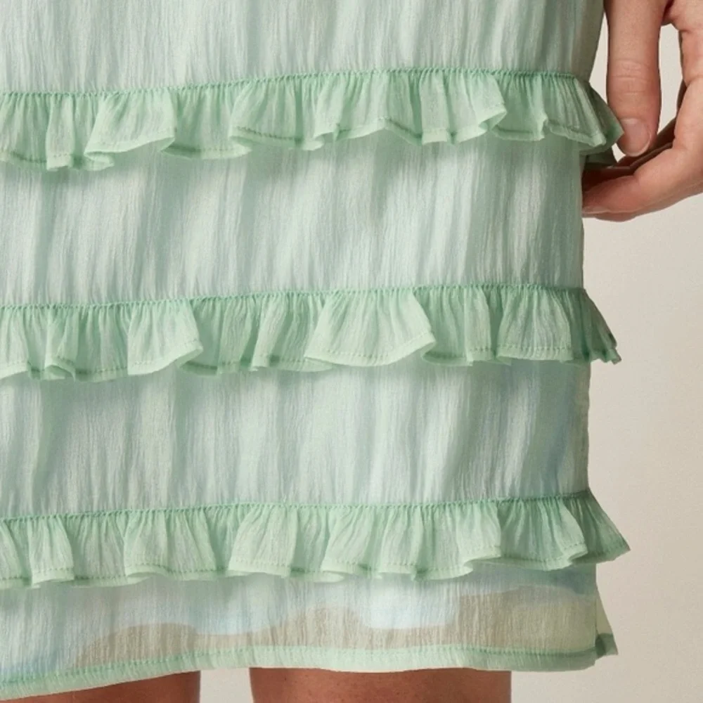 J. Crew Black Midi Skirt with Ruffle Tiers